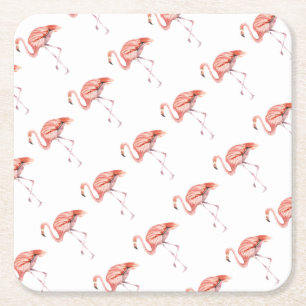 Roze Flamingo Kartonnen Onderzetters