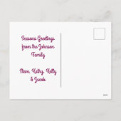 Roze Flamingo Kat & Kikker Tropische Kerstmis Feestdagenkaart (Achterkant)