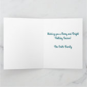 Roze Flamingo Kat & Kikker Tropische Kerstmis Kaart (Binnen)