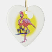 Roze Flamingo Keramisch Ornament (Rechts)