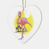Roze Flamingo Keramisch Ornament (Links)