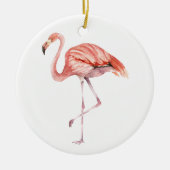 Roze Flamingo Keramisch Ornament (Voorkant)