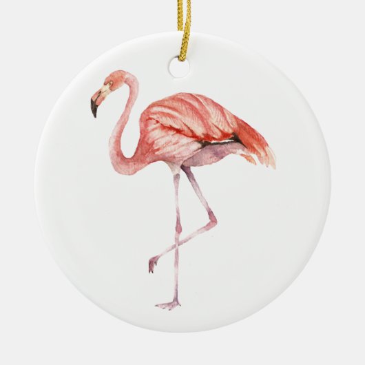 Roze Flamingo Keramisch Ornament (Voorkant)