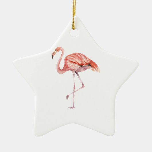 Roze Flamingo Keramisch Ornament (Voorkant)