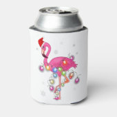 Roze flamingo kerst kerst met feestdagen blikjeskoeler (Blikje Achterkant)