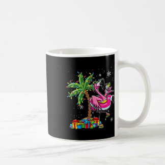 Roze Flamingo Kerst Palm Tree Tropische Kerstmis H Koffiemok