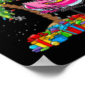 Roze Flamingo Kerst Palm Tree Tropische Kerstmis H Poster (Hoek)