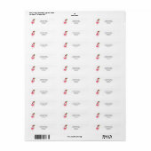 Roze Flamingo Kerst retour adres label (Full Sheet)
