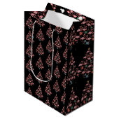 Roze Flamingo Kerstboom Flamingo's Vakantie Medium Cadeauzakje (Voorkant Gekanteld)