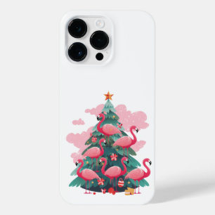 ROZE FLAMINGO KERSTBOOM iPhone 14 PRO MAX HOESJE