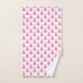 Roze Flamingo Kerstboom Patroon Bad Handdoek (Handdoek)