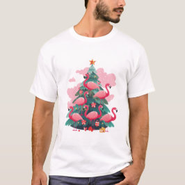ROZE FLAMINGO KERSTBOOM T-SHIRT