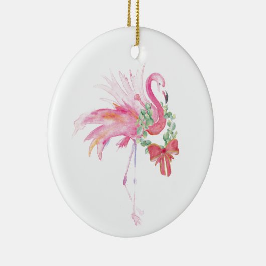 Roze Flamingo Kerstdecor Keramisch Ornament (Rechts)