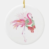 Roze Flamingo Kerstdecor Keramisch Ornament (Achterkant)