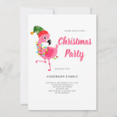Roze Flamingo Kerstfeest uitnodiging (Voorkant)