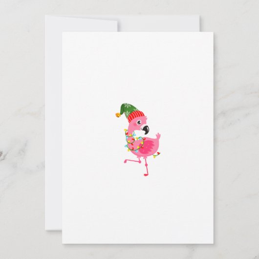 Roze Flamingo Kerstfeest uitnodiging (Achterkant)