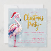 Roze Flamingo Kerstfeest uitnodiging (Voorkant)