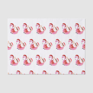 Roze Flamingo Kerstman Kerstvakantie Tissuepapier