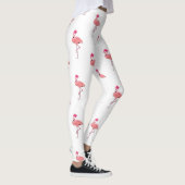 Roze Flamingo Kerstman Patroon Leggings (Rechts)