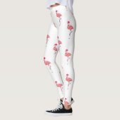 Roze Flamingo Kerstman Patroon Leggings (Links)
