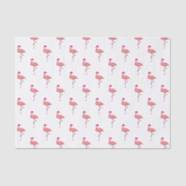 Roze Flamingo Kerstman Patroon Tissuepapier