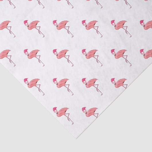 Roze Flamingo Kerstman Patroon Tissuepapier (Detail)