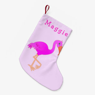 Roze Flamingo Kerstmis Kous Aangepaste Naam Kleine Kerstsok