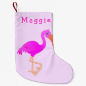 Roze Flamingo Kerstmis Kous Aangepaste Naam Kleine Kerstsok (Voorkant)