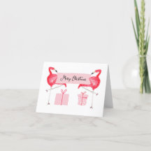 Roze Flamingo Kerstmis Retro Tropisch Vakantiefees