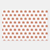 Roze flamingo Kerstmis Snowman Roze Rood Inpakpapier Vel (Voorkant 3)