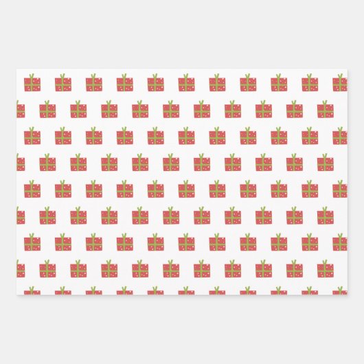 Roze flamingo Kerstmis Snowman Roze Rood Inpakpapier Vel (Voorkant 3)