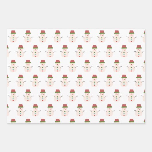 Roze flamingo Kerstmis Snowman Roze Rood Inpakpapier Vel (Voorkant 2)