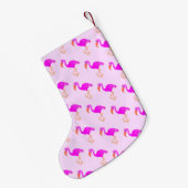 Roze Flamingo Kerstsok Kleine Kerstsok (Achterkant (Hangend))