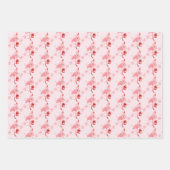 Roze flamingo kerstvakantie grillig inpakpapier vel (Voorkant 3)