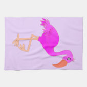 Roze Flamingo Keukenhanddoek (Horizontaal)