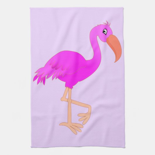 Roze Flamingo Keukenhanddoek (Verticaal)