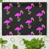 Roze Flamingo keukenhanddoek - Kies kleur (Gevouwen)