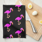 Roze Flamingo keukenhanddoek - Kies kleur (Quarter Fold)