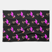 Roze Flamingo keukenhanddoek - Kies kleur (Horizontaal)
