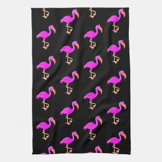 Roze Flamingo keukenhanddoek - Kies kleur (Verticaal)