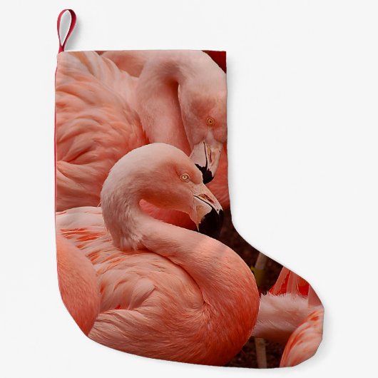 Roze flamingo kleine kerstsok (Voorkant)