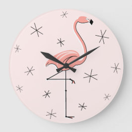 Roze flamingo klok rond