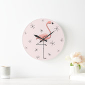 Roze flamingo klok rond (Huis)
