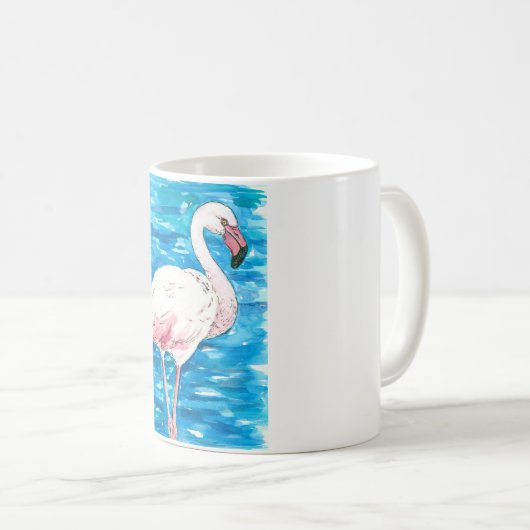 Roze flamingo koffiemok (Voorkant rechts)