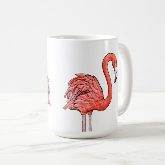 Roze Flamingo Koffiemok (Voorkant rechts)