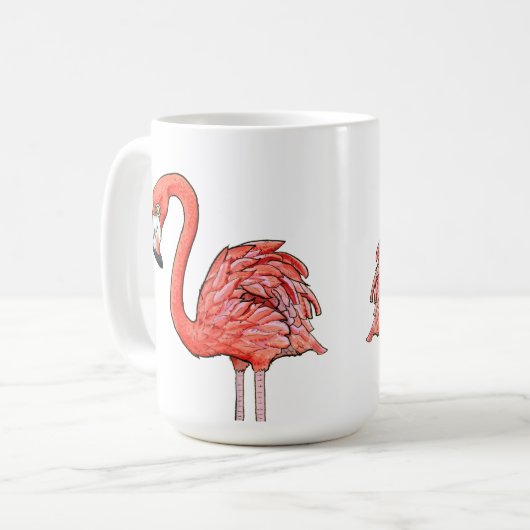 Roze Flamingo Koffiemok (Voorkant links)