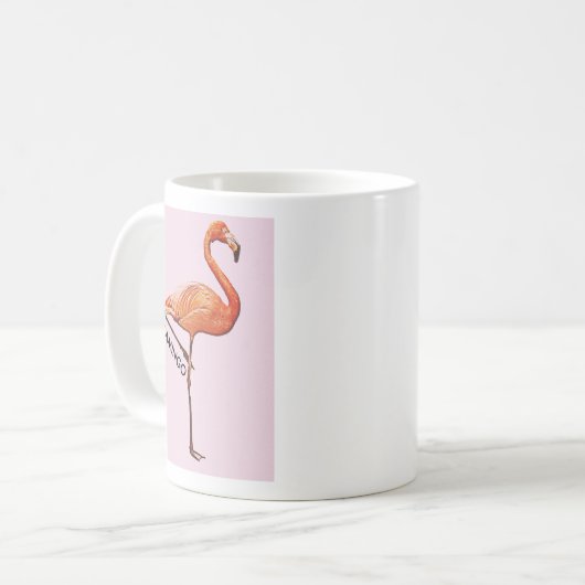 Roze flamingo koffiemok (Voorkant links)