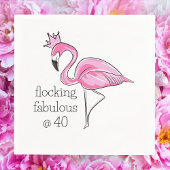 Roze Flamingo Kroon Flocking Fabulous op 40 Servet