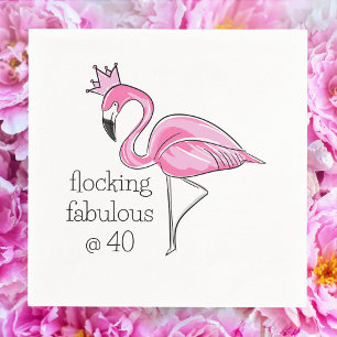 Roze Flamingo Kroon Flocking Fabulous op 40 Servet