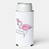 Roze Flamingo Kroon Flocking Fabulous Seltzer Blikjeskoeler (Seltzer Voorkant)
